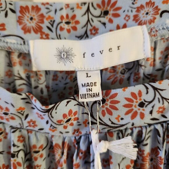 Fever Printed Off The Shoulder Rayon Tank Top Size Large - Picture 6 of 8